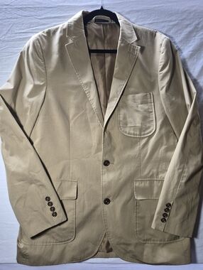 Lands' End Men's Beige Lightweight Sport Coat 38R